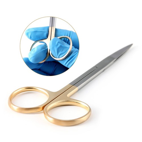 4.5'' Dental Surgical Operating Scissors Straight Curved Medical Tissue Suturing - Picture 4 of 28