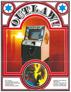 Outlaw by Atari Video Arcade Flyer / Brochure / Ad - Hard to Find