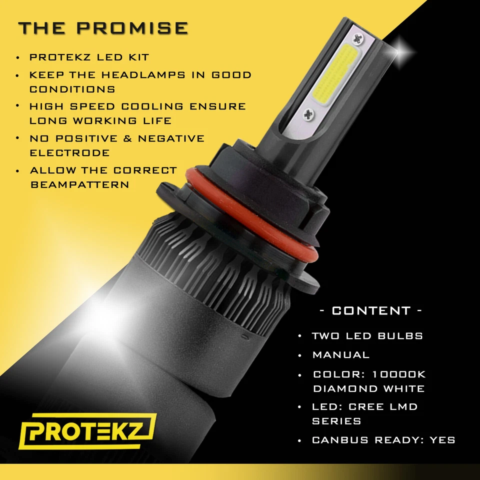 LED Light Kit Protekz Bulb 9004 H3 H11 9006 H4 9005 for 1992-2016 Toyota Corolla - Image 2 of 4