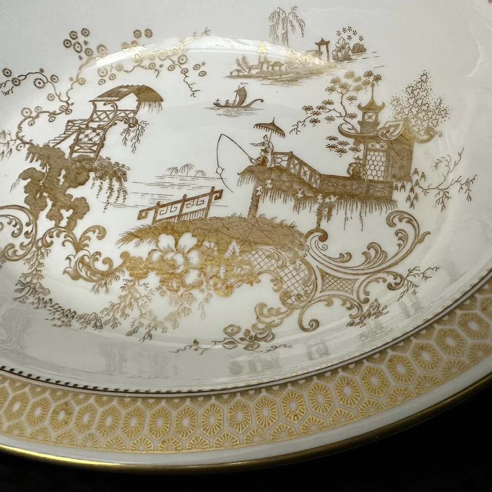 Cuenco ovalado para servir verduras Spode's Garden by Spode con borde de panal 9" Foto 2 de 4