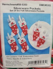 Christmas Stocking Pockets for Silverware or Gifting Small Things Makes 6