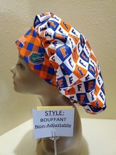 Florida Gators Squares University Women's Bouffant Surgical Scrub Hat/Cap