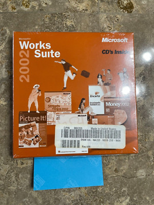 NEW MICROSOFT WORKS SUITE 2002 WITH PRODUCT KEY - Dell / Stil sealed