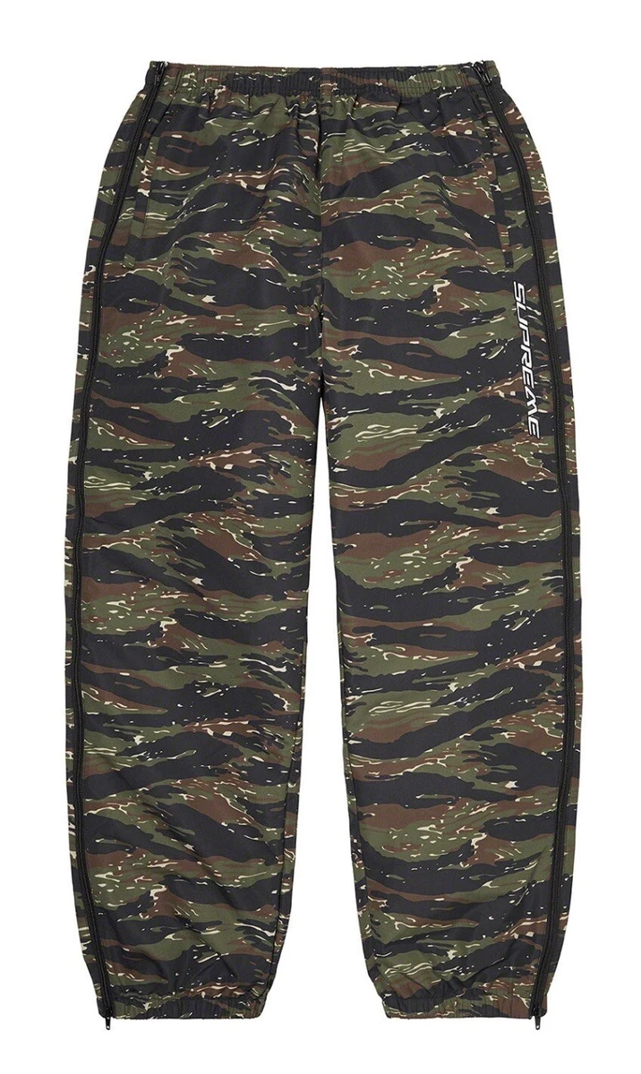 Supreme Full Zip Baggy Tiger Camo Warm Up Pants Large New