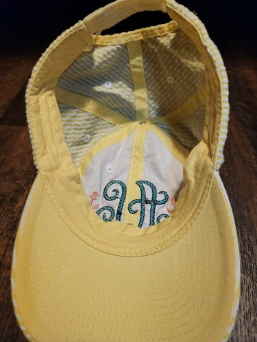 GULF SHORES Alabama Embroidered Seersucker Anchors Beach ADJUSTABLE Adult Hat - Picture 7 of 9