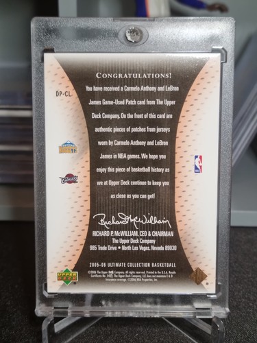 2005-06 Ultimate Collection Dual Patch Gold Carmelo Anthony Lebron James 09/10 - Picture 2 of 10