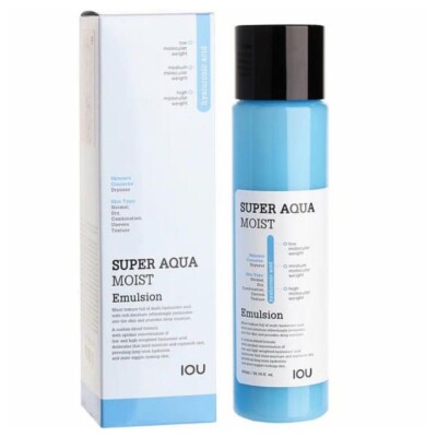 IOU Super AQUA MOIST EMULSION 10.14 OZ Moisturizing K-Beauty Hyaluronic Acid
