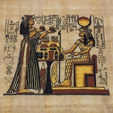 Egyptian Art on Papyrus 6.5"x7" Image on 10"x 15" Papyrus