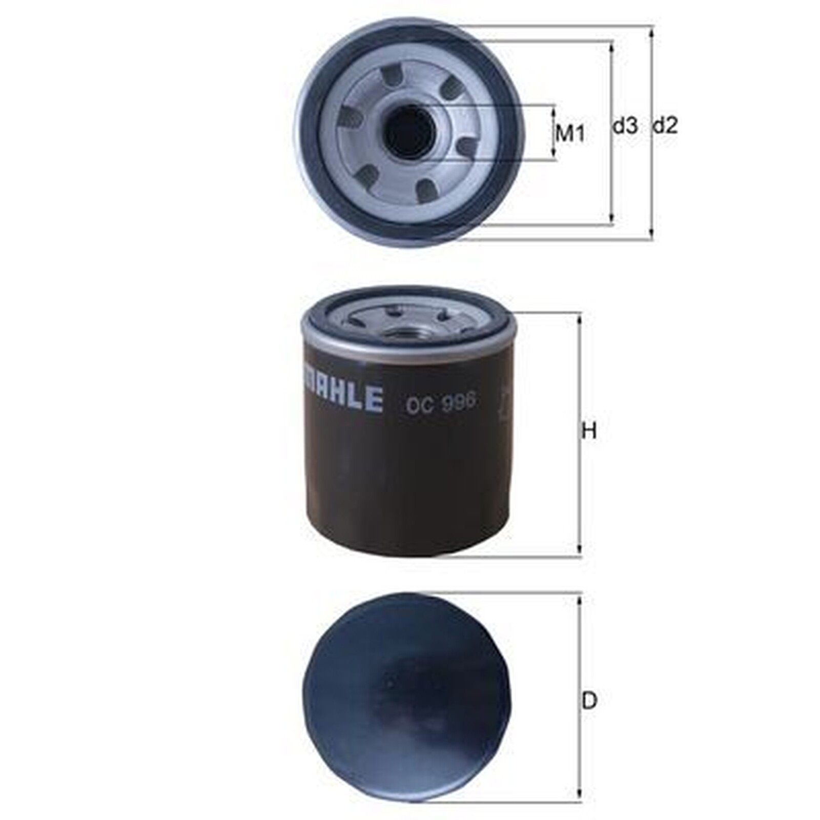 MAHLE Oil Filter OC996 OC 996 Genuine Part Fits CHEVROLET