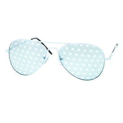 Star Imprint Lite Blue Lens Pilot Sunglasses America USA Colors