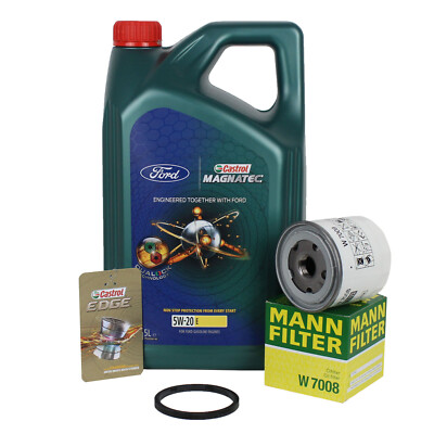 Mann Ölfilter + 5L Castrol 5W-20 ECO BOOST für Ford B-C-Max Fiesta Focus Galaxy