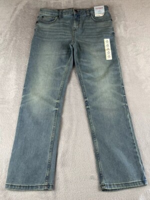 Cat & Jack Kids Slim Fit Adjustable Waist light wash blue denim slim fit jeans
