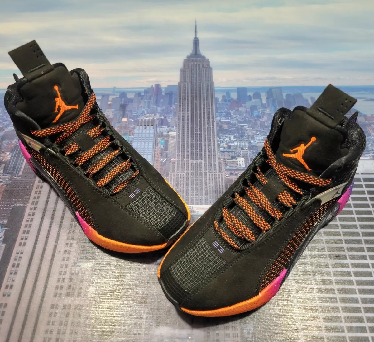 Nike Air Jordan XXXV 35 Sunset Black/Orange GS Grade School Size 4Y CQ9433  004 | eBay