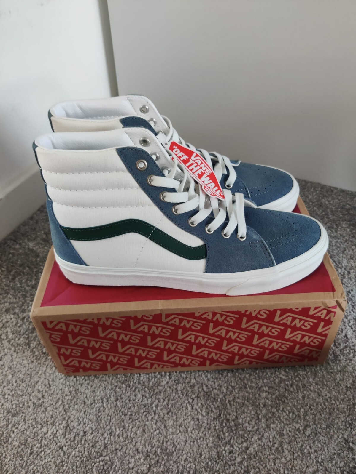 Vans Old Skool Zapatillas Universitarias Lona con Gamuza Azul Reino Unido Talla 7