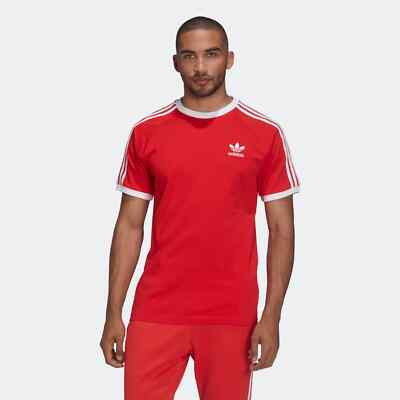 adidas Men's Originals 3-Stripes Cali T-Shirt Red Size S | eBay