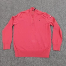 Gaastra Jekyll Sweater Mens Large Red 1/4 Zip Long Sleeve Mock Neck Casual