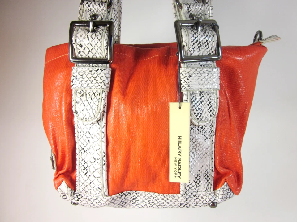 HILARY RADLEY MINI BOLSA TOTE FEMININA DE LONA REVESTIDA TAYLOR, CÍTRICA, NOVA COM ETIQUETAS - Imagem 2 de 4