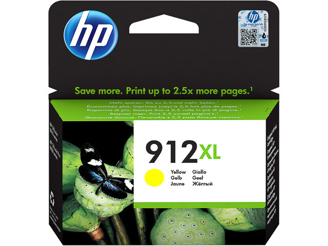 Cartouche HP 912XL Jaune haute capacité pour imprimante OfficeJet 3YL83AE