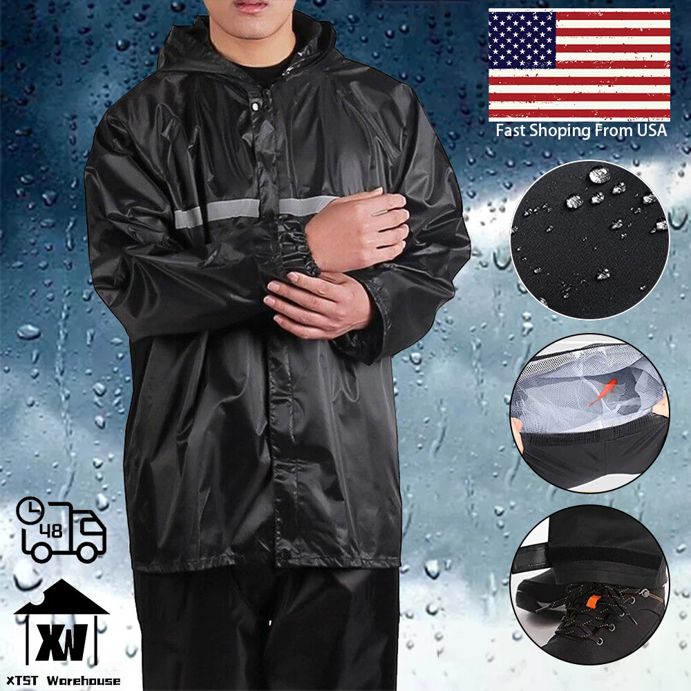 Raincoat Rain Suits Jacket Pants Waterproof Hiking Fishing Camping Women Mens