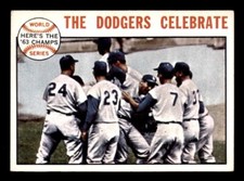 1964 Topps Baseball #140 World Series (The Dodgers Celebrate) EX *e1