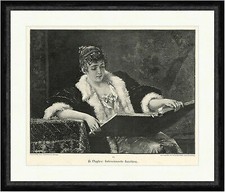 H. Vogler: Interesting Reading Reading Books Fur Coat Hands Facsimile_A 0935