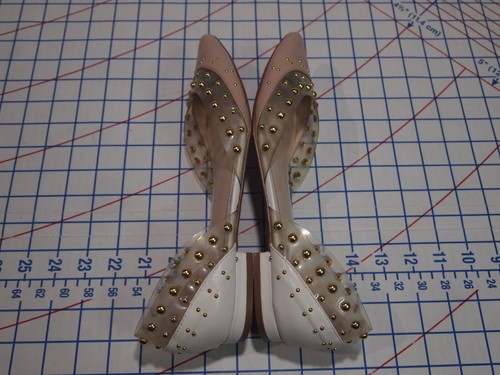 Cecelia New York Women's Pointed Toe Blush Pink Studded d'Orsay Flats Size 9 - Picture 4 of 9