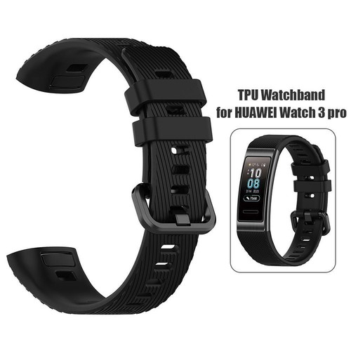 Soft TPU Watch Band Bracelet Wrist Strap for Band 3 Pro (Black) - Zdjęcie 2 z 6