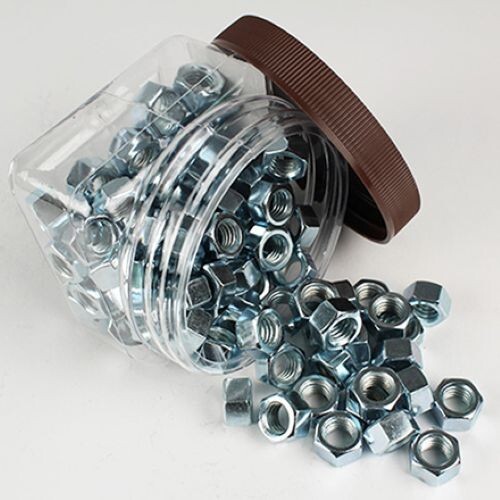 *OPEN BOX* Selecta® N3816J 3/8″-16″ Zinc-Plated Steel Hex Nuts (Jar of 100) - Picture 3 of 6
