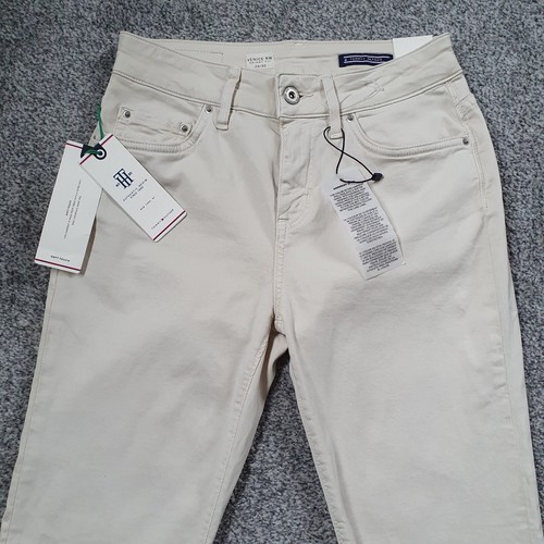 Tommy Hilfiger Venice RW Jeans Skinny Fit Soft Touch W26 30 Cream New With Tags - Picture 2 of 16