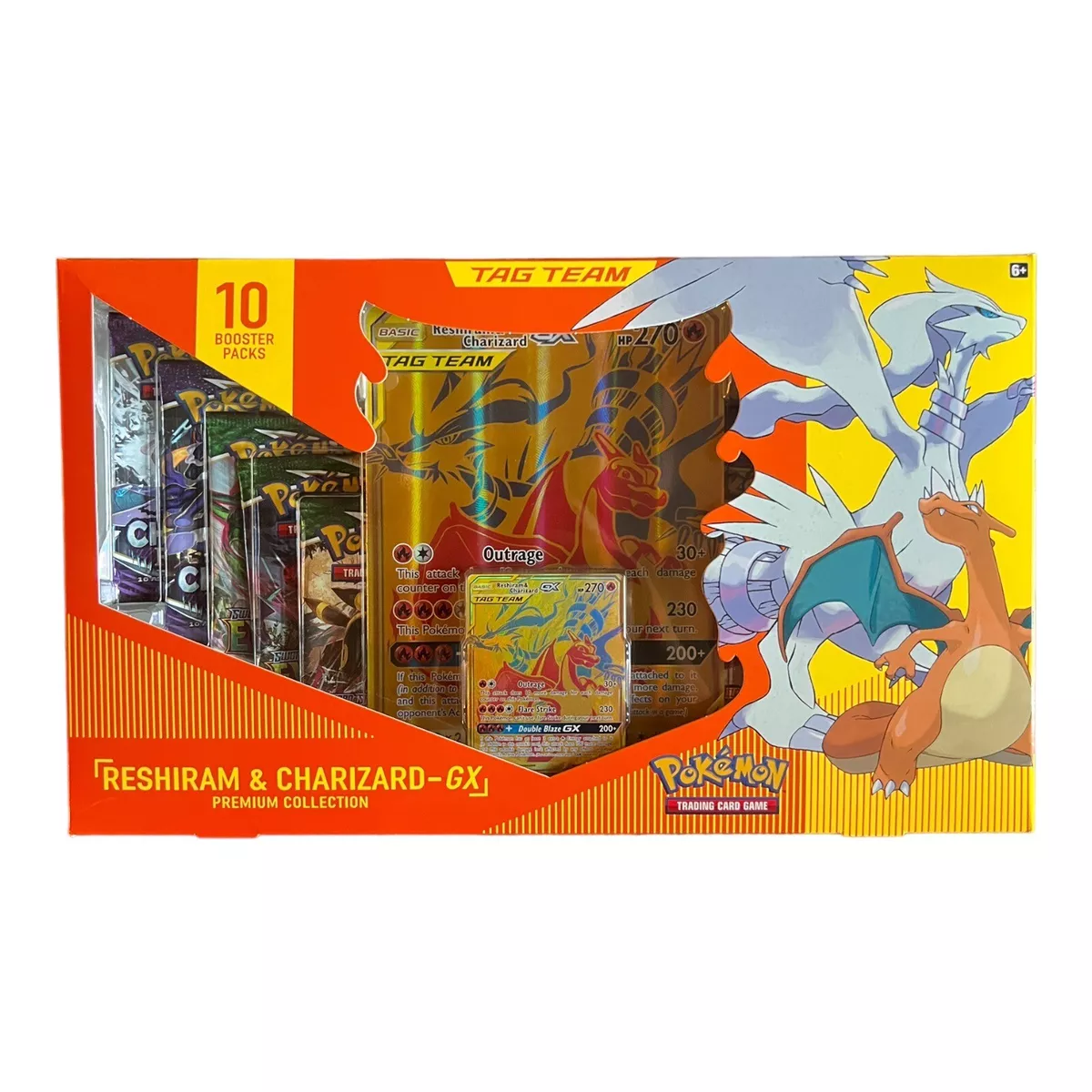  Pokémon TCG: Reshiram & Charizard GX Premium Collection : Toys  & Games