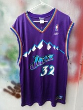 Reebok Utah Jazz Malone #32 Mailman Throwback Basketball Jersey Men large NBA