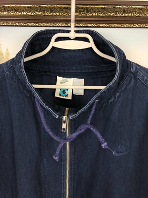 Vintage 90's Nike Challenge Court Denim Jean Jacket Acid Wash