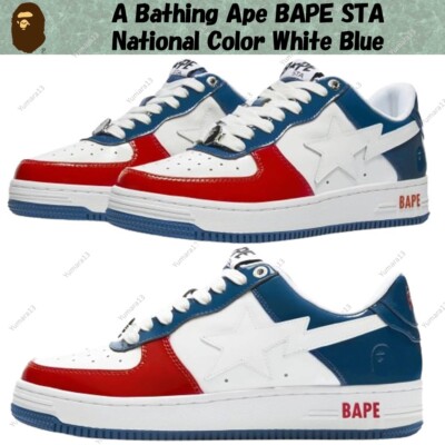A Bathing Ape BAPE STA Nationalfarbe Weiß Blau Herren Gr.