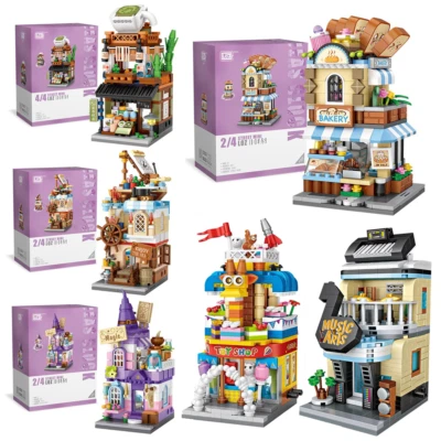 LOZ Mini Blocks Street View DIY Building Set Micro Townhouse Model Creative Gift