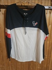 Houston Texans LG NFL Pullover Ladies Lace Up Detail Long Slv New No Tags 6803
