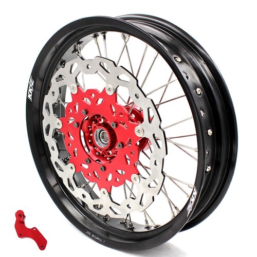 KKE 3.5*16.5" / 5.0*17" Supermoto Wheels Rims Fit Honda XR650L 1993-2023 CNC Red - Picture 3 of 12
