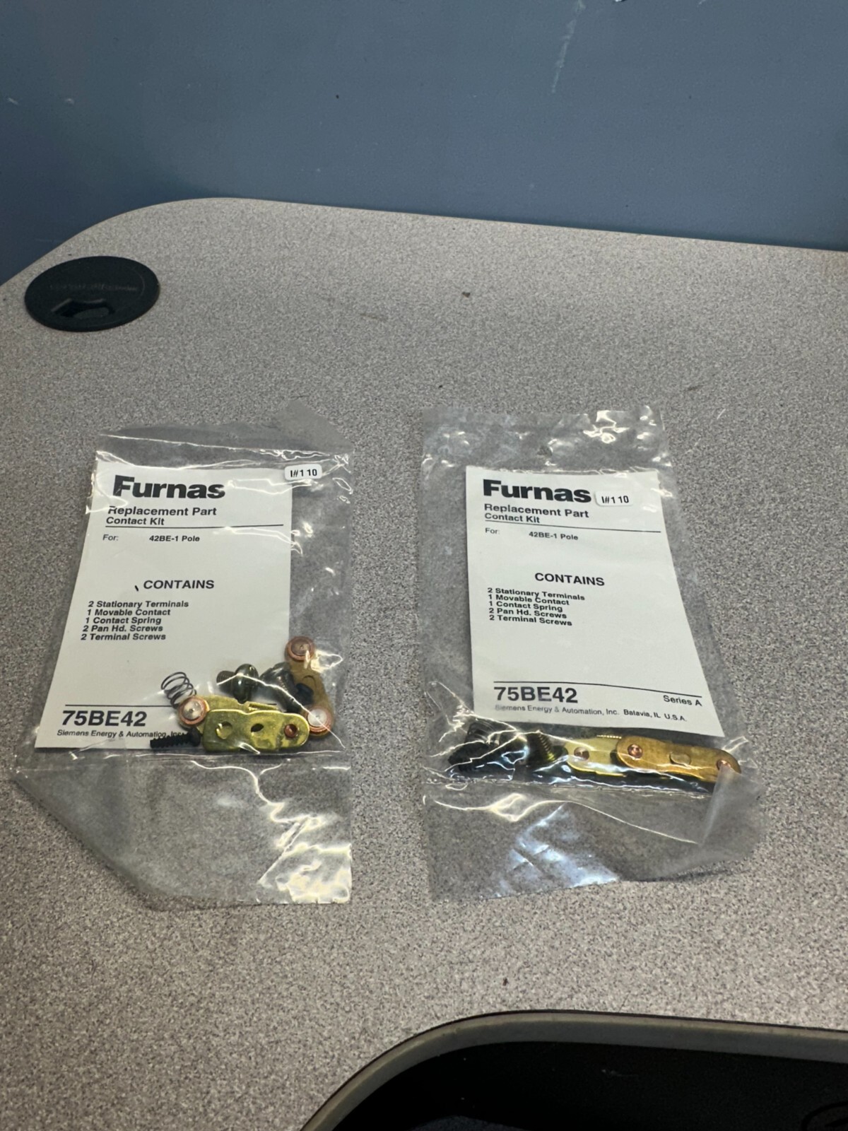 Furnas 75BE42 Replacement Part Contact Kits for 42BE-1 Pole. NEW (LOT OF 2)