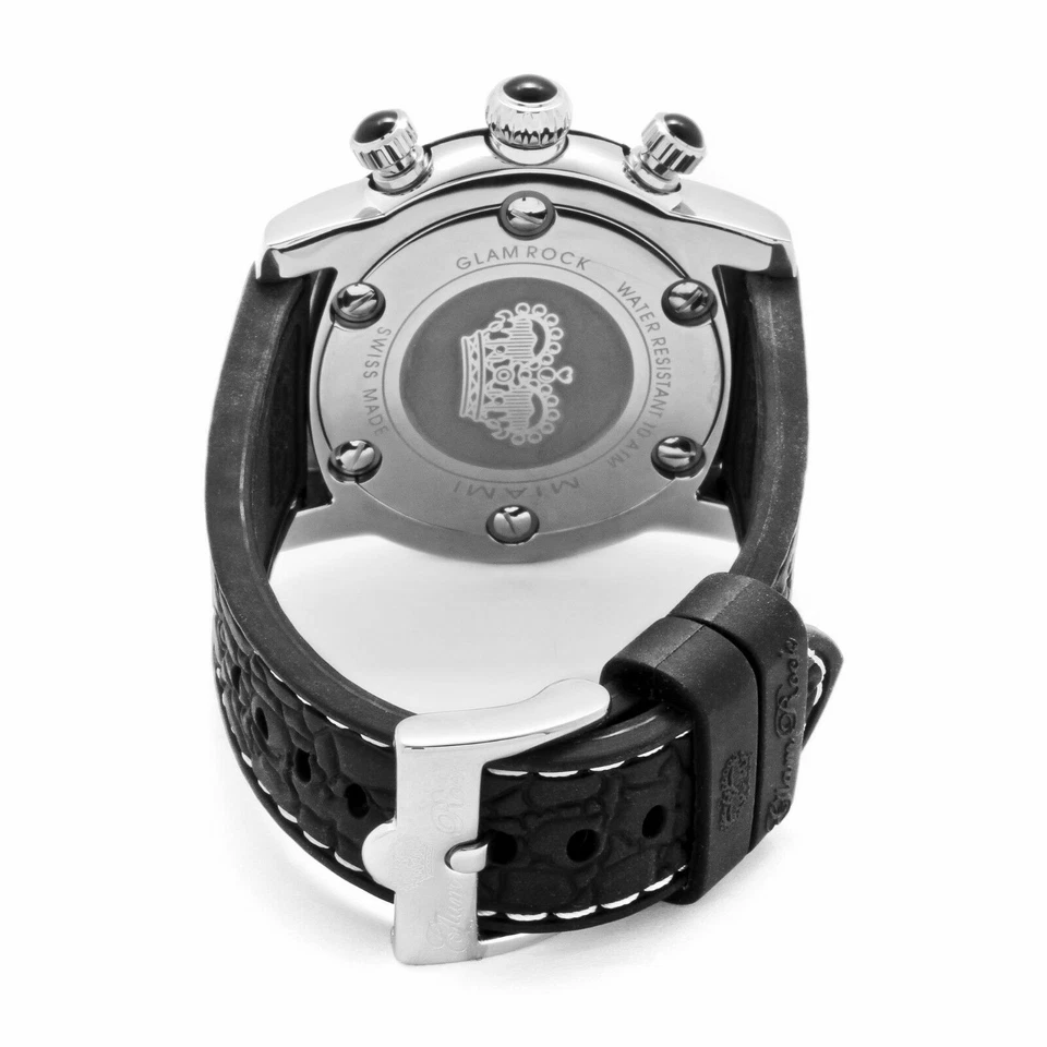 Glam Rock GK1127 Mens Miami Chronograph Black Silicone Black Dial SS Watch - image 2 of 3