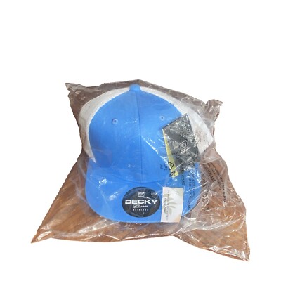 Decky Classic Original Snap Back Mesh Trucker Cap White Baby Blue Hat Kids Size