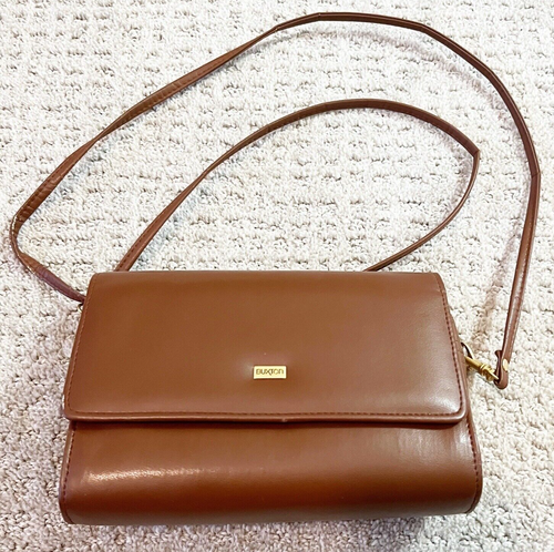 Buxton Brown Crossbody Rawhide Leather Tavel Organizer Card Cash Vintage