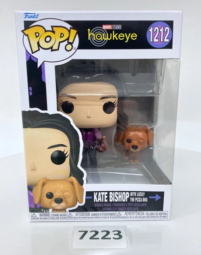 Funko Pop! Vinilo Marvel Hawkeye KATE BISHOP con Lucky the Pizza Dog # 1212