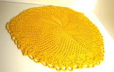 Ricamato uncinetto centrino puro cotone bianco stella otto punte giallo 25 cm
