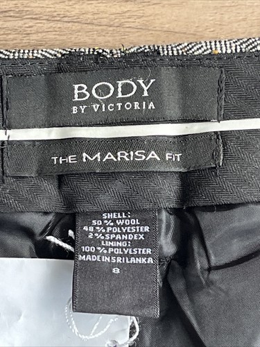 Body By Victoria Wool Blend Trouser Pants The Marisa Fit Lined Brown Tweed 8 New - Picture 6 of 14
