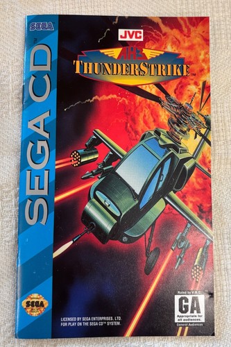 AH-3 Thunderstrike (Sega CD, 1993) Working, Complete in Box - Picture 3 of 9