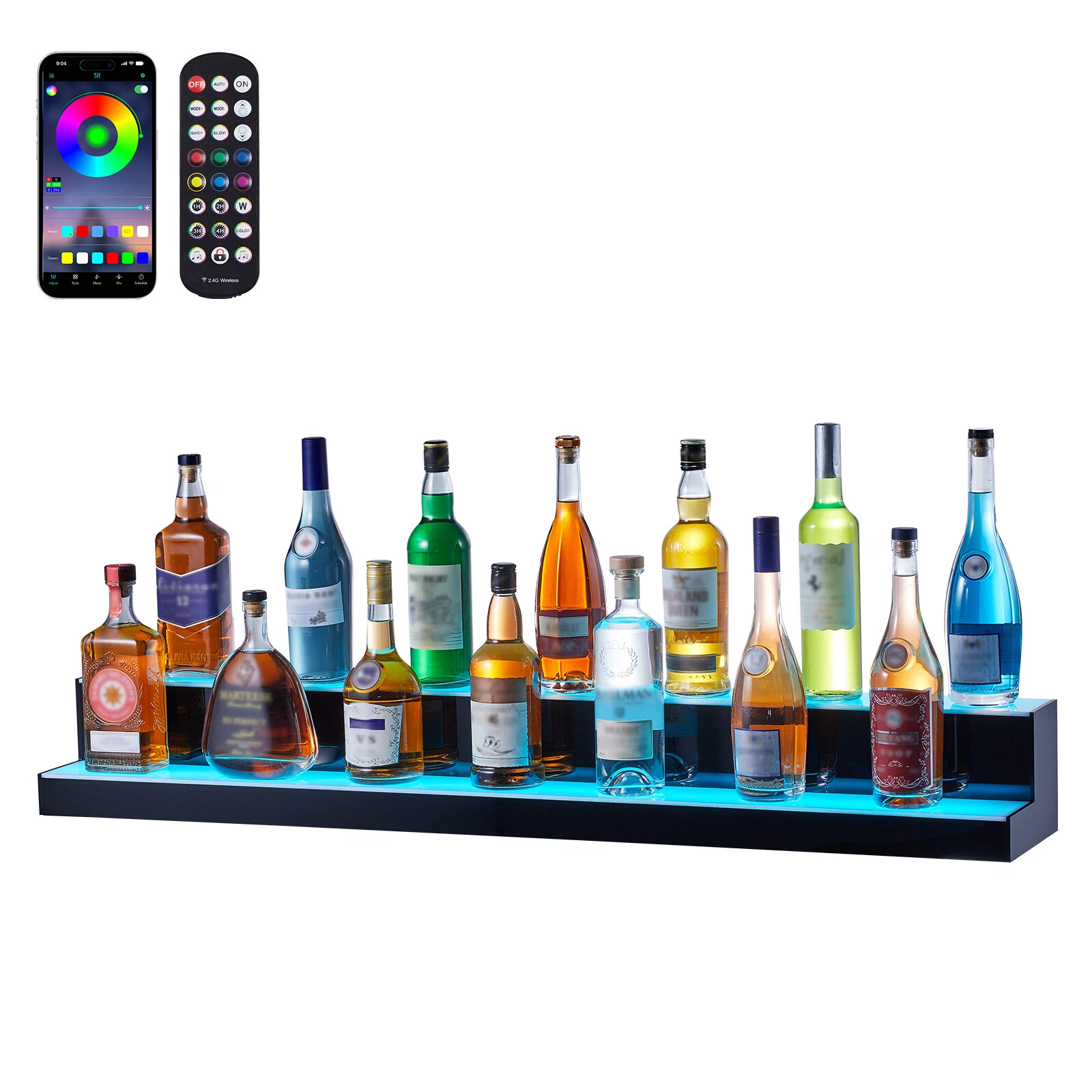 Bottle display,LED,RF remote and App control