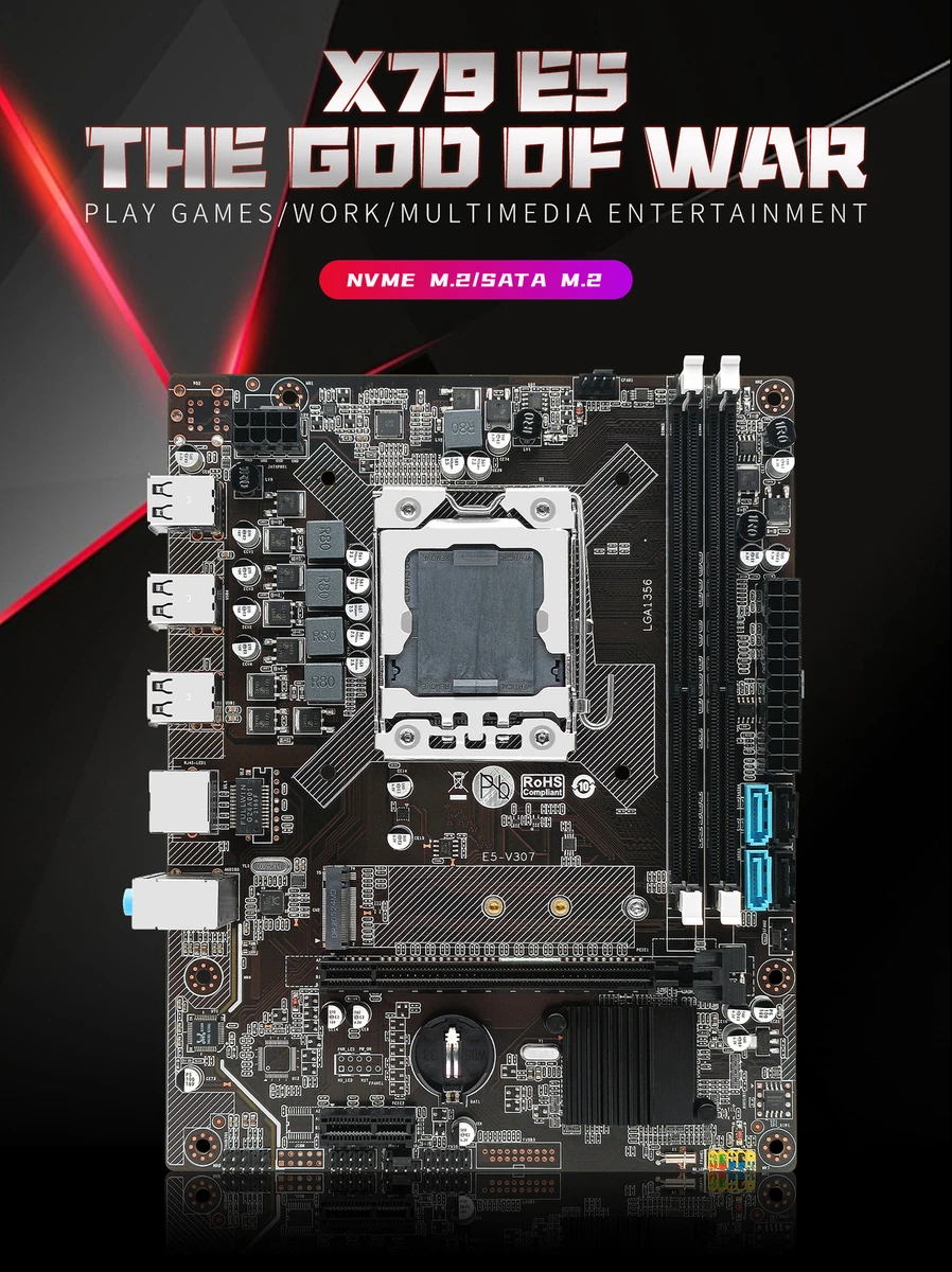 Intel X79 LGA 1356 M.2 NVME DDR3 RAM Support Xeon E5 CPU Desktop