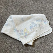 Vintage Comfort Receiving Baby Blanket Lovey Security 27x41 Flannel Nursery
