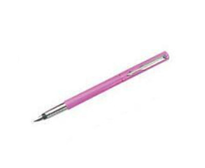 Parker Vector Fountain Pen Pink Stainless Steel Fine Pt New