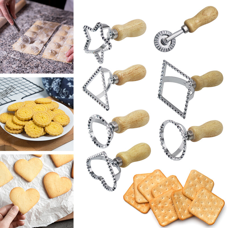 Raviolis Galletas Cortador Redondo Cuadrado Rueda de Corte Máquina de Pasta Molde Herramienta