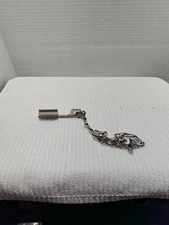 Detex Watchclock Station Box Key &  Brass Chain Watchman Security #7 VINTAGE